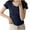 Navy, variant on T Shirts for Women Short Sleeve Round Neck Cropped Solid Fixed Button Breathable Summer Ladies Pullover Casual Top