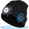 thumbnail image 1 of Gorro con luz LED Bluetooth, recargable por USB, musical, para correr, con 5 luces LED ultrabrillantes, resistente al agua, para esquiar, hacer senderismo, acampar y andar en bicicleta., 1 of 5