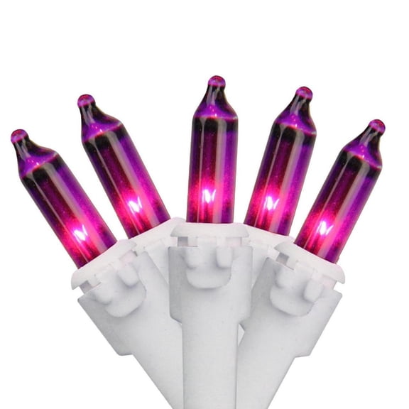 Brite Star Mini Christmas Lights - Purple - 49.5' White Wire - 100ct