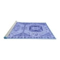 thumbnail image 2 of Ahgly Company Machine Washable Indoor Round Abstract Blue Modern Area Rugs, 5' Round, 2 of 4
