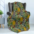 thumbnail image 4 of Garden Art Soft Flannel Fleece Throw Blanket, Whimsical Florist Pattern with Doodle Funny Plants Rich Summer Nature, Cozy Plush for Indoor and Outdoor Use, 60" x 80", Multicolor, by Ambesonne, 4 of 5