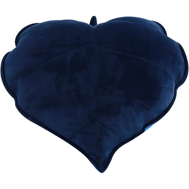 Decoración de almohada de sofá para el hogar con hojas 3D (azul oscuro)