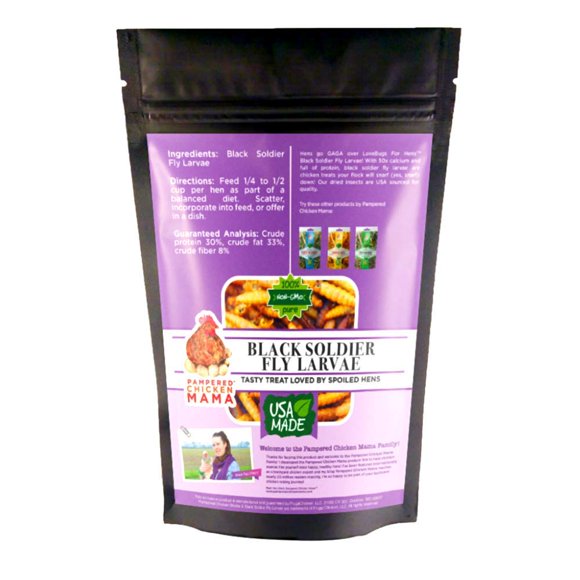 Dried Black Soldier Fly Larvae (Hermetia illucens) 4 lbs USA sourced - Non-GMO Nutrient-Dense Natural Chicken Feed - Ideal for Backyard Chickens