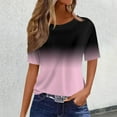 thumbnail image 1 of Women's T-Shirts for Casual Wear Short Sleeve Crew Neck Basic Tee with Gradient Design Ideal for Spring and Summer Versatile Comfortable Wardrobe Piece, 1 of 4