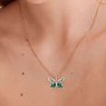 thumbnail image 2 of Dainty Butterfly Emerald Necklace in 14K Rose Gold Finish - May Birthstone Gemstone Jewelry Gifts, 2 of 2