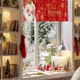thumbnail image 3 of Merry Christmas Valances for Windows, 42 x 18in, Red Santa Claus Poinsettia Winter Snowflake Rod Pocket Kitchen Valance Curtain Light Filtering Window Treatments for Living Room Bedroom, 1 Panel, 3 of 7