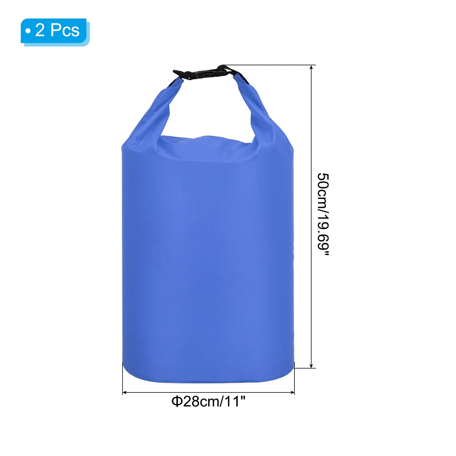 2 Pcs Waterproof Dry Bag Dry Sack Lightweight Portable Travel Dark Blue