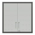 thumbnail image 2 of Tcbosik Wall Mounted Storage Cabinet, Metal Tool Cabinet with Adjustable Shelf and 2 Lockable Doors, Easy to Assemble, Black & Gray, 2 of 9