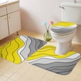 thumbnail image 2 of Yellow Grey Ombre Bath Mat 3 Piece Bathroom Rug Set, Modern Geometric Abstract Aesthetics Cream Non Slip Bath Rug Contour Mat and Toilet Lid Cover, Absorbent Shower Mats Soft Bath Rugs and Mats Sets, 2 of 8