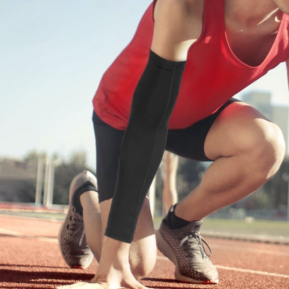 SOPOTUTU 2-Pack Black Protective Arm Sleeves Elastic Comfortable Sports Sleeves for Baseball Football Running