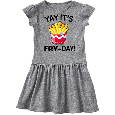 

Inktastic Yay Its Fry Day with Cute French Fries Gift Toddler Girl Dress