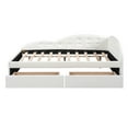 thumbnail image 6 of Euroco Full Size PU Upholstery Daybed, Tufted Sofa Bed with 2 Drawers for Kids Bedroom, White, 6 of 13
