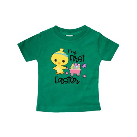 

Inktastic My 1st Easter with Baby Chick and Eggs in Wagon Gift Baby Boy or Baby Girl T-Shirt