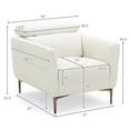thumbnail image 2 of Gymax Fauteuil d'Appoint Moderne Rembourré Fauteuil une Place avec Appuie-Tête Réglable Blanc, 2 of 9