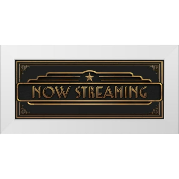 Brando, JJ 32x15 White Modern Wood Framed Museum Art Print Titled - Now Streaming