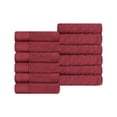 thumbnail image 2 of Superior Turkish Cotton Highly-absorbent 12-Piece Face Towel Set, Bathroom Spa and Gym Towels, Maroon, 2 of 10