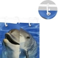 thumbnail image 5 of Coolnut Portrait of Dolphin Bath Shower Curtain Liners 72x72in Polyester Waterproof Bath Curtains with Hooks, 5 of 6