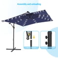 thumbnail image 4 of CHYVARY 8.2×8.2ft LED Outdoor Patio Offset Hanging Cantilever Umbrellas with 8 Ribs for Backyard,Poolside and Garden,Navy Blue, 4 of 7
