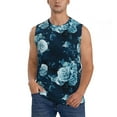 thumbnail image 2 of Lsque Ink Rose Print Men's Cotton Blend Sleeveless Muscle Shirts (S-3XL)- Moisture Wicking, Odor Protection, UPF 30+,Medium, 2 of 8