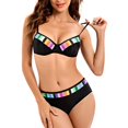 thumbnail image 1 of Conjunto de Bikini a la moda para mujer, traje de baño de dos piezas con estampado, para verano qym unisex, 1 of 2