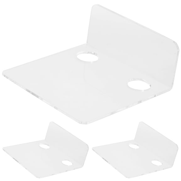 Minkissy White Acrylic Floating Shelves 3-Pack Small Size Wall Mounted Storage Space Saving Home Organization