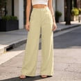 thumbnail image 2 of Women's High Waist Button Wide Leg Pants Loose Casual Trousers With Pockets For All, 2 of 6