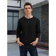 thumbnail image 4 of GIRUNS Men's Long Sleeve Waffle Henley Casual Henley T-shirts for Men, 4 of 6