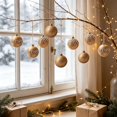 thumbnail image 6 of Velvet Christmas Ball Ornament Hanging Style Inlaid Detail Decorative Surface Bauble for Christmas Tree Hanging Display, 6 of 7