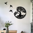 thumbnail image 3 of Arte de pared de metal Árbol de la vida con pájaros Black Deco - 28 CM/11,02 pulgadas Arte de pared del árbol de la vida Arte de pared de metal moderno Letrero familiar Árbol de metal Decoración del h, 3 of 5
