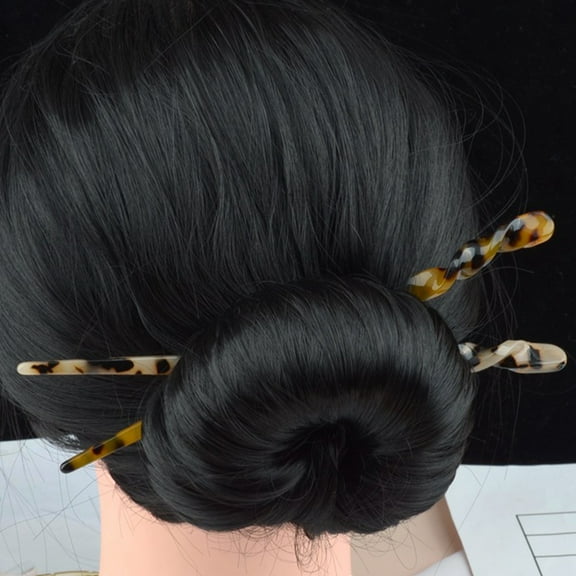 Luxshiny 2Pcs Decorative Hairpins in Assorted Color Acetate Sheet Material for Elegant Updo Hair Accessories