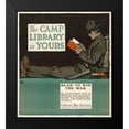 thumbnail image 2 of Falls, Charles Buckles 12x13 Black Modern Framed Museum Art Print Titled - The Camp Library is Yours - Read to Win the War, 1917, 2 of 5