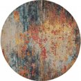 thumbnail image 4 of 8' X 8' Multicolor Round Abstract Power Loom Non Skid Area Rug, 4 of 5