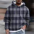thumbnail image 2 of Men's Print Plush Warm Coat Fleece Sweater Casual Coat Pocket Sweater Autumn Winter Coat M, 2 of 5