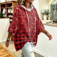 thumbnail image 5 of Womens Oversized Hoodies 3/4 Sleeve Drawstring Hooded Sweatshirt Baggy Pullover Tops Cozy Casual Fall Hoodies, 5 of 6