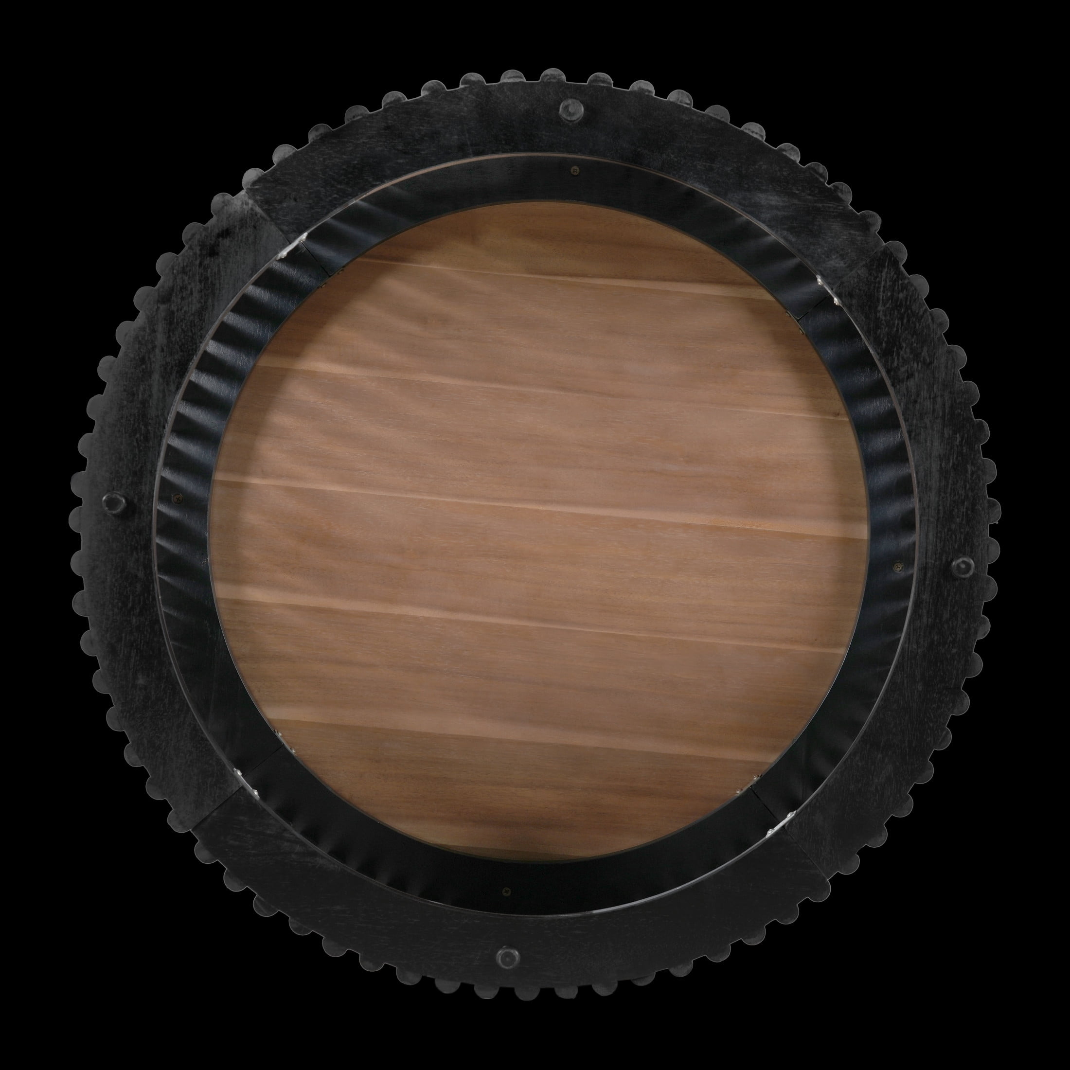 Christopher Knight Home 30" Round Coffee Table, Handcrafted Wood Accent Table, Natural+Black