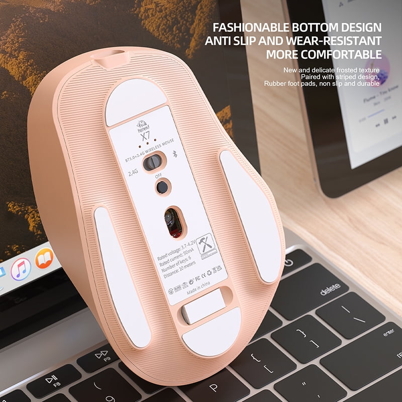 X7 Wireless Mouse Bluetooth Mice with Battery Indicator 5 Adjustable DPI for Windows Android Mac