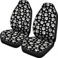 Black and White Dog Paws Car Seat Covers Universal Fit Seat