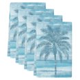 thumbnail image 2 of Blue Palm Tree Kitchen Towels Set of 4, Coastal Tropical Trees Vintage Summer Absorbent Dish Towels for Kitchen, Microfiber Hand Towel, Quick Drying Tea Towel for Cleaning Decorative Dishcloths, 2 of 7
