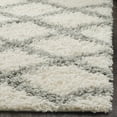 thumbnail image 4 of SAFAVIEH Dallas Jerrie Geometric Shag Runner Rug, Ivory/Grey, 2'3" x 6', 4 of 8