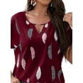 thumbnail image 2 of Gvmfive Womens Plus Size Short Sleeve Printed Round Neck Tops Blouse, 2 of 4