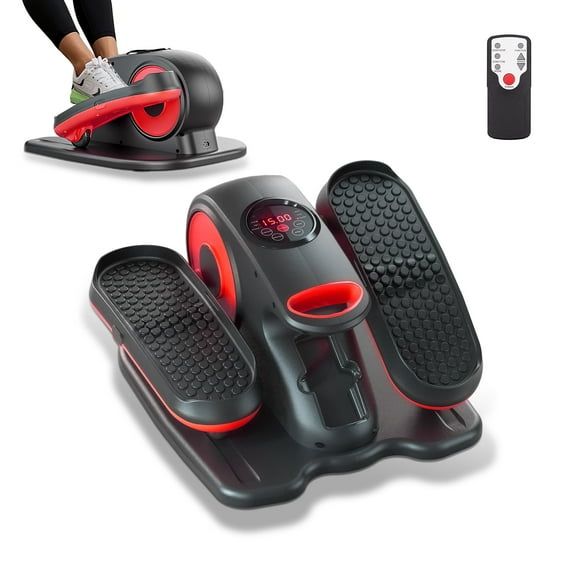 COOLHUT Under Desk Elliptical Machine, Portable & Quiet Ellipse Leg Exerciser for Seniors Fully Assembled, Electric Seated Pedal Exerciser with Remote Control & 12 Adjustable Speeds for Home Office