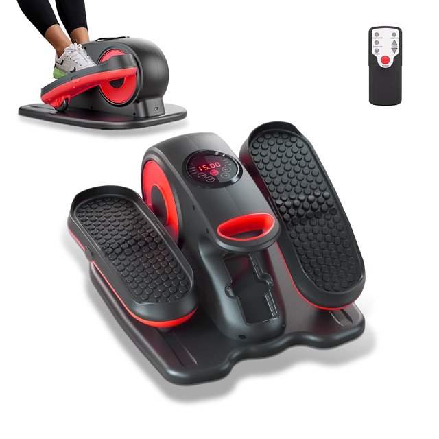 COOLHUT Under Desk Elliptical Machine, Portable & Quiet Ellipse Leg Exerciser for Seniors Fully Assembled, Electric Seated Pedal Exerciser with Remote Control & 12 Adjustable Speeds for Home Office
