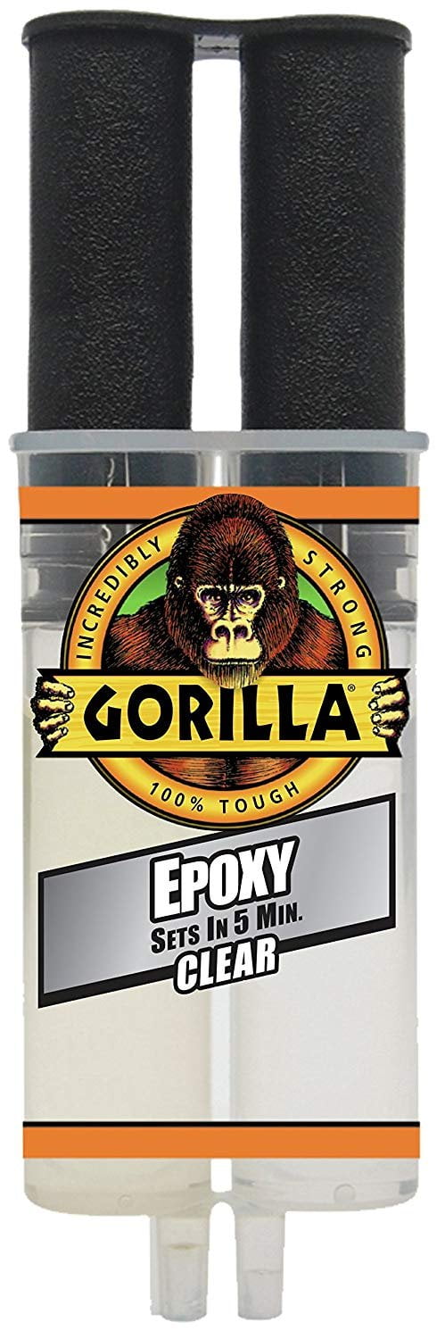 Gorilla 2 Part Epoxy 5 Minute Set - Clear - Pack of 8, 0.85 Ounce Syringe — Construction & DIY Use, Standard Hardware Spec