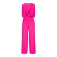 thumbnail image 6 of Usmixi Jumpsuits for Women Dressy Casual Business Elastic Waist Wide Leg Tank Jumpsuits Overalls Summer Round Neck Sleeveless Solid Long Formal Rompers Hot Pink m, 6 of 7