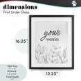 thumbnail image 4 of Stupell Industries Contemporary Your Worries Minimalist Leaves Black Framed Print Under Glass, 13 x 16, by Lettered and Lined, 4 of 8