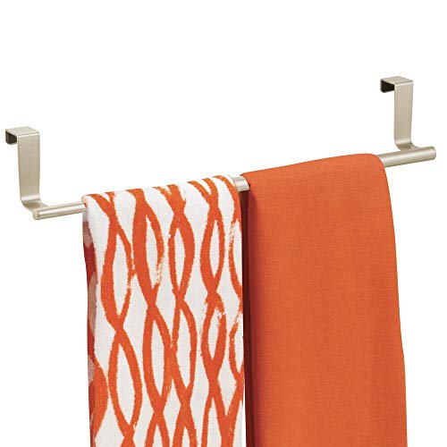 mDesign Adjustable, Expandable Kitchen Over Towel Bar Rack Hang on Inside or Outside