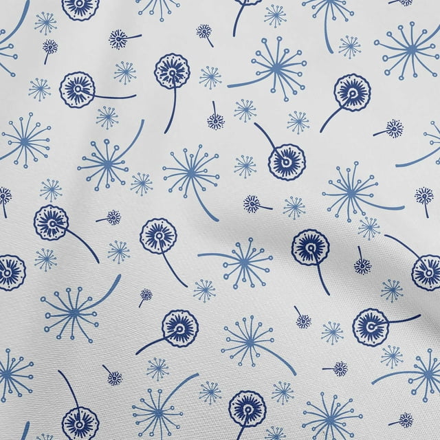 oneOone Viscose Jersey Blue Fabric Asian Floral Craft Projects Decor Fabric Printed By The Yard 60 Inch Wide