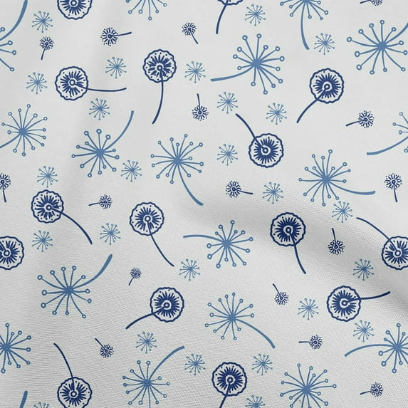 oneOone Cotton Poplin Twill Blue Fabric Asian Floral Craft Projects Decor Fabric Printed By The Yard 56 Inch Wide