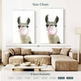 thumbnail image 3 of Elephant Stock Bubble Gum Llama Wall Art - Vertical Canvas Wall Art - Living Room Wall Decor - Animal Canvas - Gray And Pink Decor - 34" x 51", 3 of 4