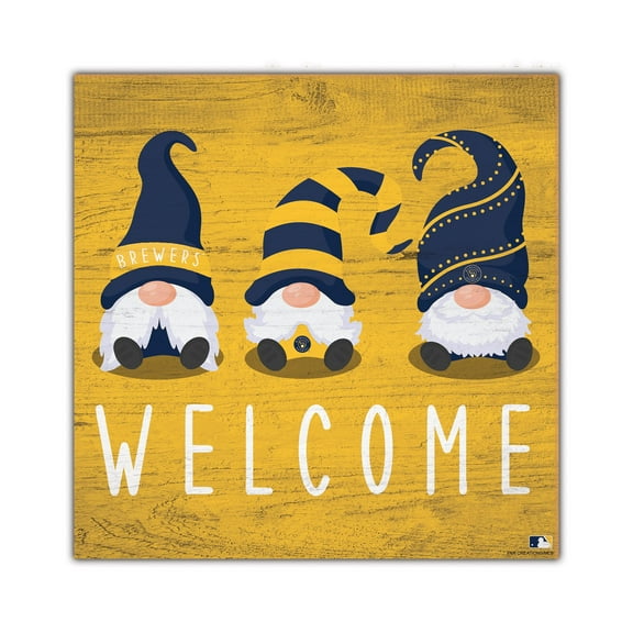 Milwaukee Brewers 10'' x 10'' Welcome Gnomes Sign